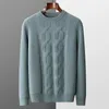 Męskie swetry męskie W 100% czyste wełniane swetry miękkie o nokrecie swobodne gęstwy gęstwy zimowe długie rękawy wysokie topy Quanlity 5 kolorów Jumper S-3XL231023