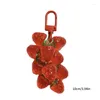 Porte-clés pendentif fraise porte-clés fruits délicats porte-clés sangle de téléphone portable lanière bricolage sac à dos