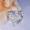 Pierścienie ślubne eleganckie m w kształcie diamentowego pierścionka diamentowego 925 srebrne dla kobiet dobre biżuterię