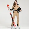 Outros artigos esportivos terno de esqui para mulheres espessamento snowboard mulheres macacão inverno à prova de vento impermeável macacão roupas terno de esqui 231023