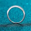 Wedding Rings Smyoue Test Passed Ring Matching Wedding Diamond Band for Women 925 Sterling Silver Female Crown Single Tail Ring 231023