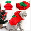 Cat Costumes Clothes Pets Festival Costume Clothing Halloween Decorative Lovely Outfit Dog Hoodie Cosplay Puppy Strawberry Funny Apparel