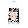 غلاف الهدية BD037 12PCS Cartoon Farm Animals Milk Cow Birthday Party Portable Tote Paper Return Acags Decors Dust Decors