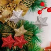 Decoraciones navideñas 630 piezas colgante de estrella con purpurina árbol de Navidad adorno colgante artesanía 5 cm plástico para fiesta de cumpleaños suministros de decoración del hogar 231023