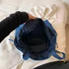 Sacs de soirée Sac pour femmes Style Denim Épaule pour femmes Simple Mode Cordon Sac à main Grande Capacité Casual Shopper Fourre-tout