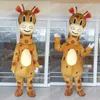 Costume de mascotte de girafe d'Halloween personnage de thème de dessin animé de haute qualité Carnaval Adultes Taille Fête d'anniversaire de Noël Tenue fantaisie pour hommes femmes