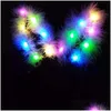 Led Toys Party Headband Hats Plush Shiny Rabbit Ear Hair Hoop Festival Decoration Lovely Light Up Party-Headband Accessories Drop De Otluf