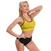 Yoga roupa amarelo banana esporte sutiã fruta impressão u pescoço fitness suporte raceback colheita sutiãs praia respirável topo para mulher