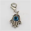 Charms 100Pcs Antique Sie Hamsa Hand Evil Eye Kabh Good Luck Charms With Lobster Clasp Fit Charm Bracelet Diy Jewelry 13X32.5Mm Jewelr Dheq3