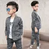 Clothing Sets School uniform Dress for boys Formal Birthday Suits for Weddings Blazer Pants 2Pcs Kids Gentleman Party Child Clothing Sets F64 231023