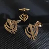 Ketting Oorbellen Set Heren Manchetknopen Broche Alien Patroon Overhemd Decoratieve Manchetknopen Broches Voor Mannen Roestvrij Stalen Sieraden Bruiloft