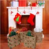 Décorations de Noël Sacs-cadeaux de qualité supérieure de taille moyenne Variété classique Kraft Bk Bon pour les faveurs de fête de Noël Boîte de friandises de vacances et cadeau Amdkh