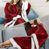 Women's Sleep Lounge Soft Plaid bärbar huva filtmantel Vinter varm fleece rockar vuxen plysch mikrofiber tv hoodie sherpa filt tröja t231024