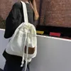 Ryggsäck stil pu läder bokstav tryckt skola ryggsäck färgglad duk axelväska med dragkonstruktion unisex ungdomar backpackcatlin_fashion_bags