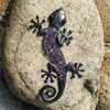 Decorações de jardim Metal Gecko Lizard com decoração de parede de vidro para casa Decoração de jardim Animal Estátuas ao ar livre Esculturas Decorativas Quarto Quintal 231023