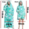 Women's Sleep Lounge Extra Long Hoodies Winter Sherpa TV Blanket Plush Fleece Family Matching Outfits Sweatshirts Avocado Dinosaur Homewear Oversized T2310