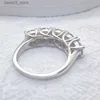 Anéis de casamento NeeTim 5mm 6.5mm Anel de Moissanite Completo para Mulheres S925 Prata Esterlina Eternidade Espumante Diamante Banda Anéis de Casamento Jóias GRA Q231024
