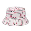 Bérets Chapeau de pêcheur d'été Chapeaux de seau de dessin animé réversibles pour femmes hommes Casquette Hip Hop Vintage imprimé pêche