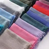 Etniska kläder Big Size Cotton Scarf Women Hijab Tassel Shawls Solid Color Scarves For Ladies Turban Comfort Wearing Muslim Hijabs Woman