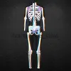 Theme Costume FD1386 2023 Halloween Women's Human Skeleton Print Party Cosplay Tight Jumpsuit for Women J231024