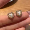 Studörhängen 10 Par /Lot Fashion Jewelry Korean Style Metal Pearl Heart Earring for Women