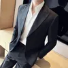 Abiti da uomo Blazer Stile britannico Plus Size 3XL-S Autunno Inverno Business Abiti formali Blazer Giacche per uomo Abbigliamento Slim Fit Abiti casual Cappotti 231021
