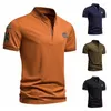 Polos pour hommes Polo d'été T-shirt Uniforme de combat Style régulier Manches courtes T-shirt solide