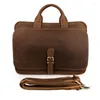 Briefcases Top Quality Luxury Fashion Vintage Briefcase For Men Formal Business Laptop Bag Designer Handbags 2023 Drop Bags