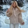 Dames bont faux chic ins blogger merk mode nep jas dames winter luxe ontwerp grote kraag jassen coole meisjes overjas 231023