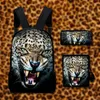 Backpack Youthful Animals Leopard 3D Print 3pcs/Set Student Travel Bags Laptop Daypack Shoulder Bag Pencil Case