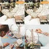 Other Event Party Supplies Heart Shape Transparent Box Wedding Guest Book Alternative 6080 Wood Leaves Rustic Sweet Drop 3D Guestb Dhazv