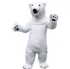 Costume de mascotte d'ours polaire d'Halloween, personnage de thème animé de dessin animé de qualité supérieure, taille adulte, fête de Noël, tenue de publicité extérieure