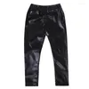 Trousers Autumn Baby Pants Girls Kids Stretchy Faux Leather Skinny Synthetic Black Leggings Long