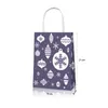 Gift Wrap BD056 12Pcs Happy Xmas Snowflakes Deer Merry Christmas Party Portable Packing Paper Tote Kraft Bags Year Supplies