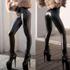 Frauen Leggings Plus Größe S-5XL Frauen PU Leder Frühling Herbst Mode Sexy Split Dünne Dünne Elastische Hosen Goth Gothic Punk straße