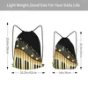 Shopping Bags Bling Music Note Piano Printed Drawstring Backpack Men Gym Workout Fitness Sports Bag Bundled Yoga For Women