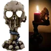 Andere evenementen Feestartikelen Spooky Theelichtje Kaarshouder Halloween Decoraties Horror Skelethouders Hars Kandelaar Gotische stijl Woondecoratie 231023