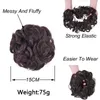 Syntetiska peruker Jeedou 75G Mer hår Curly Messy Chignon Donut Bun Pad Elastic Rope Rubber Band Hairpiece For Women 231024