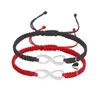 Braccialetti con ciondoli Bracciale magnetico in metallo con cuore a 8 caratteri creativo di moda per donna uomo corda intrecciata bianca nera regalo di gioielli per coppie