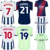 2023-24 Drużyna klubowa West Bromwich Soccer Albion Jerseys 19 Swift 10 Phillips 21 Thomas-Asante Furlong Wallace Kipre Mowatt Sarmiiento Ajayi Bartley Football Kits