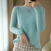 Maglioni da donna BARESKIY Girocollo Maglione di Cachemire Donna 2023 Pullover Breve Hollow Allentato Selvaggio Maglia Che Basa La Camicia