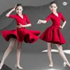 Stage Wear Children's Latin Dance Suit Competition Grading Test Training Girls' One Piece Dress Performance Long