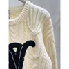Damessweaters Designer luxe CLNE Trui Mode Dames Herfst/Winter Nieuw Patchpatroon Gedraaid touw Gebreide trui Veelzijdig Lui Losvallend Casual 8REA