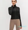 Veste de sport de Yoga pour femmes, matériel nu, automne et hiver, extensible, fermeture éclair, course à pied, chemise à manches longues, Slim