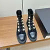 Top quality chunky platform pearl Button ankle boots leather after Zip shoes Motorcycle Knight Boots beaded buckle low heel Fashion Boots luxury designers shoe