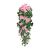 Decorative Flowers Rose Wreath Artificial Teardrop Swag With Green Branches Floral Wall Art Decorations For Home Cafe