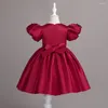 Robes de fille été élégant bébé filles robe enfants princesse dentelle robe enfants mariage fête d'anniversaire Tulle soirée formelle arc A