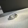 Wedding Rings Luxury boutique jewelry new 925 silver five-diamond ring sliding diamond lady ring Christmas goddess ring Q231024