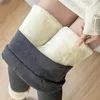 Kvinnors leggings 2023 vinterkvinnor tjockare varm tjock sammet fleece byxor hög midja kvinnliga termiska leggins kalla resistenta