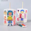 Other Toys Children's DIY Craft Toys Novelty Painting Drawing Toys Color Filling Paper Rotating Graffiti Puzzle Educational Toys for KidsL231024